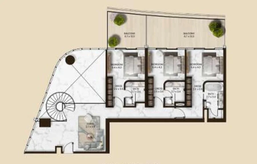 5 BR — 5 Bedroom Townhouse Type A05