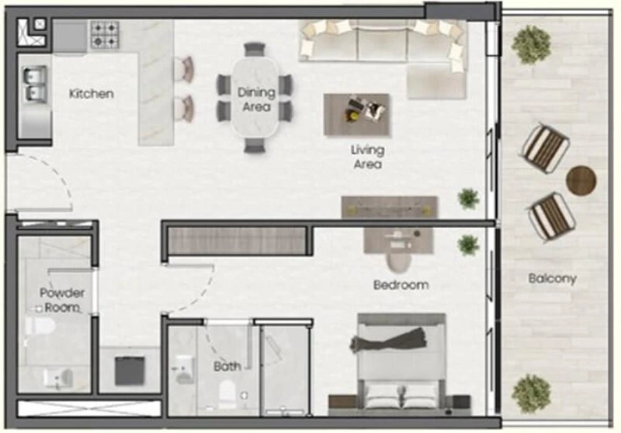1 BR — 1 Bedroom Type 1