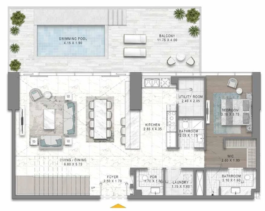 3 BR — 3 Bedroom Duplex