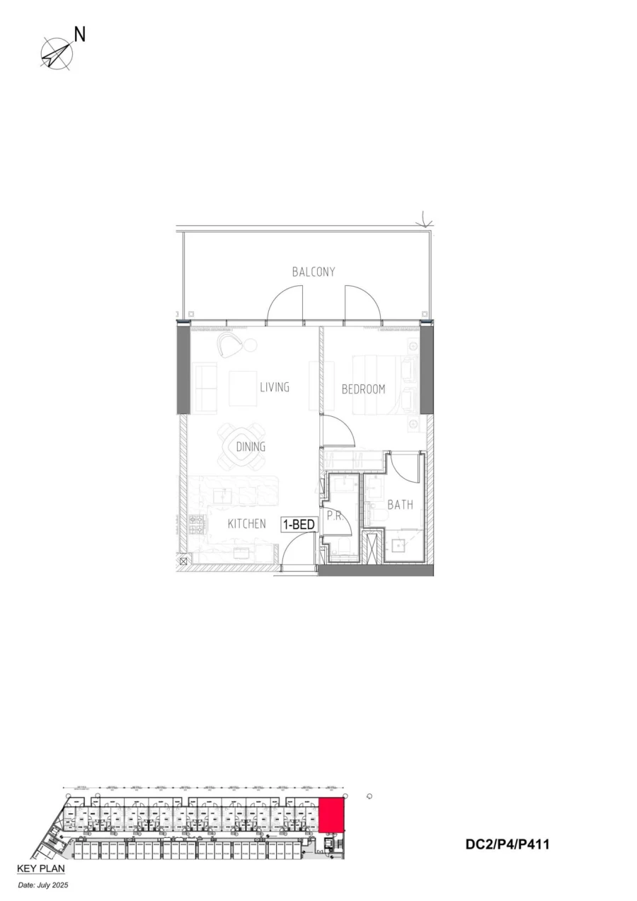 1 BR — Unit Layout