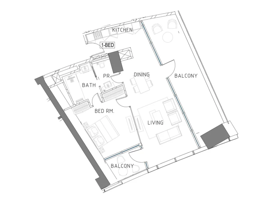1 BR — 1 Bedroom Type 2