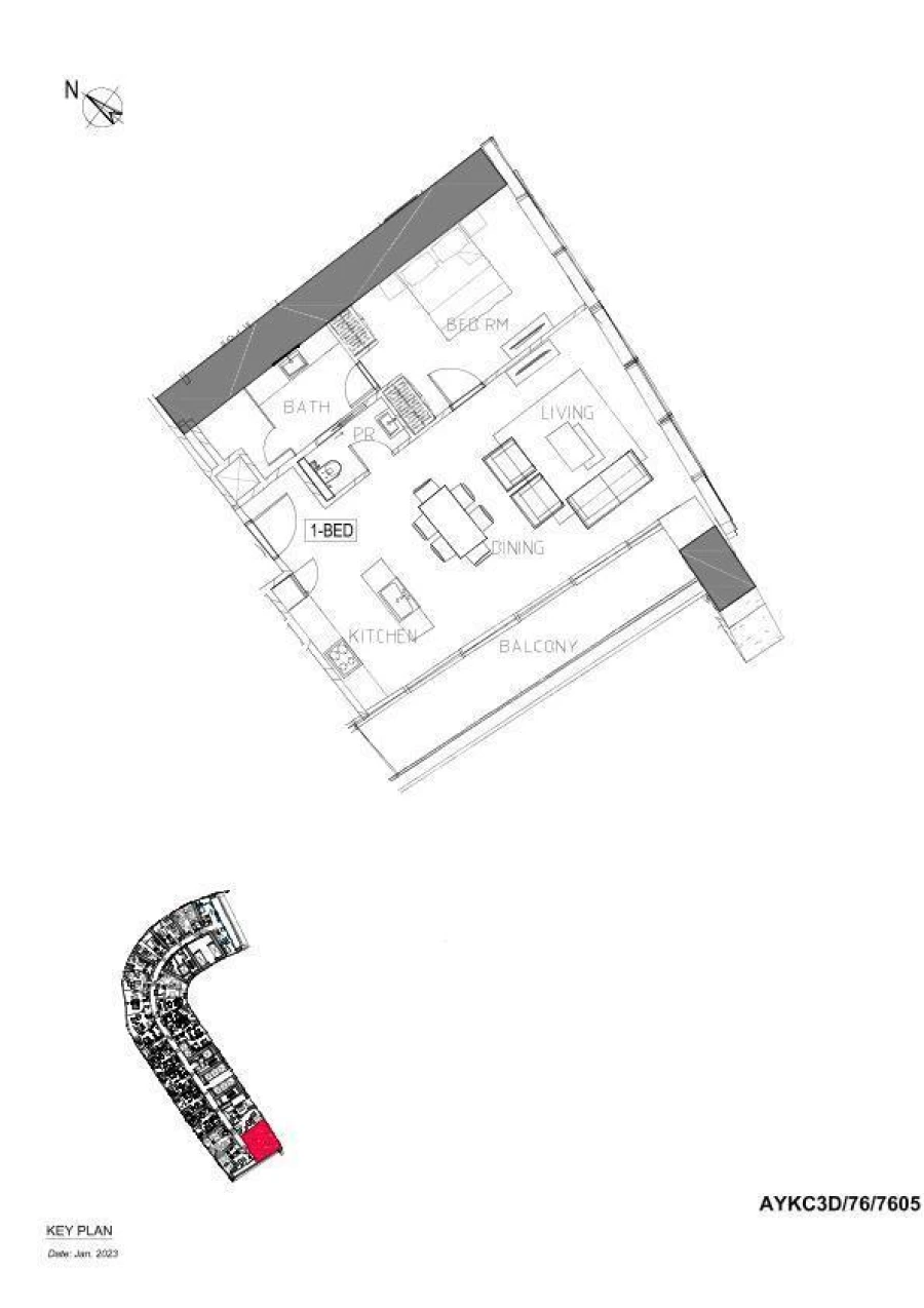 1 BR — Apartment Layout