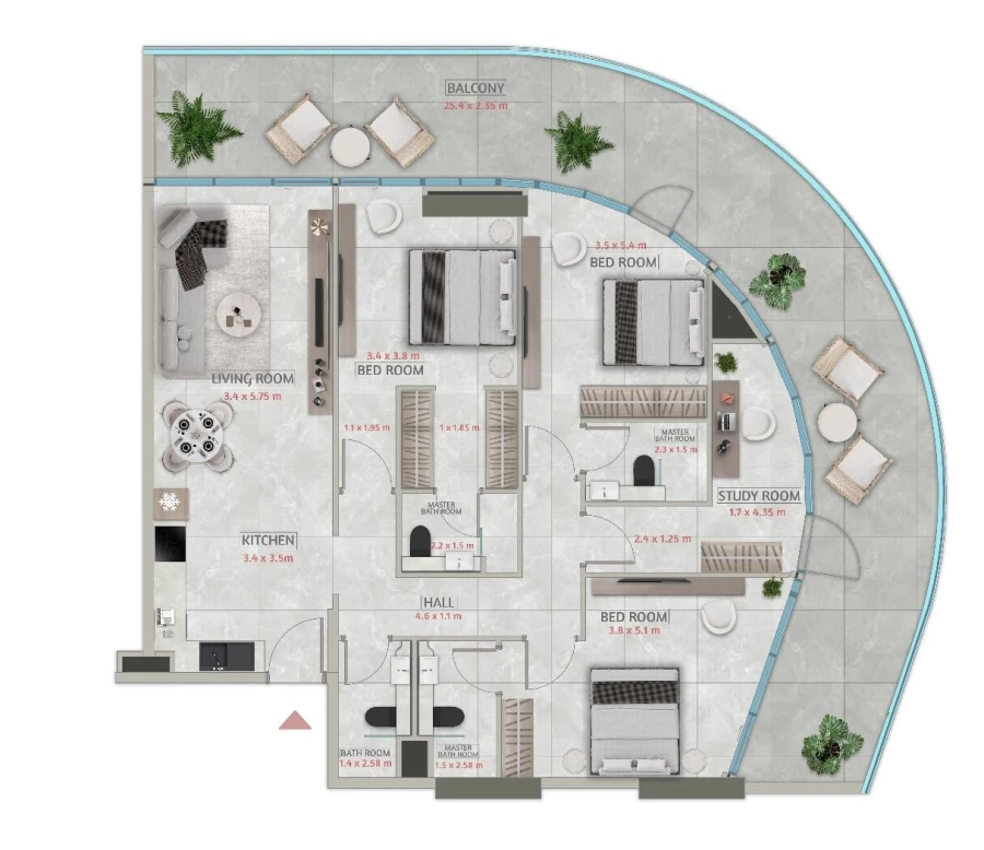 3 BR — 3 Bedroom T03