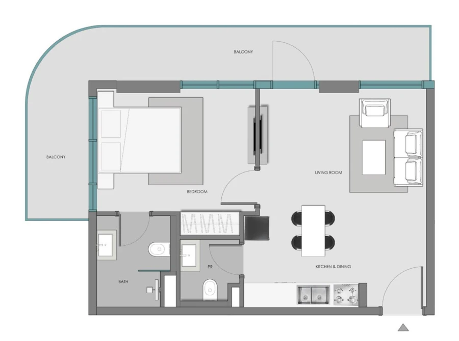 1 BR — 1 Bedroom Type 6