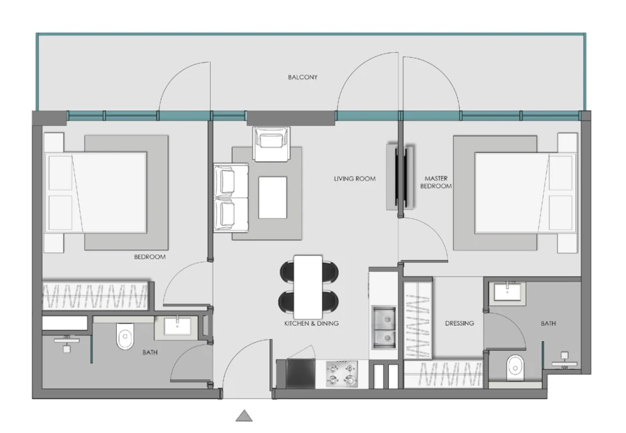 2 BR — 2 Bedroom Type 1
