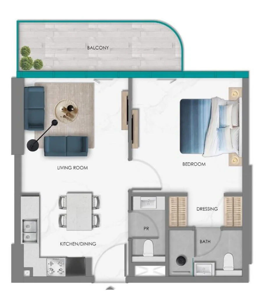 1 BR — 1 Bedroom Type1