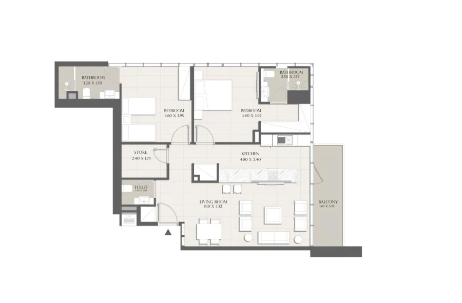 2 BR — 2 BEDROOM APARTMENT | TYPE 1