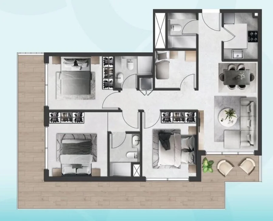 3 BR — 3 Bedroom TYPE A-1