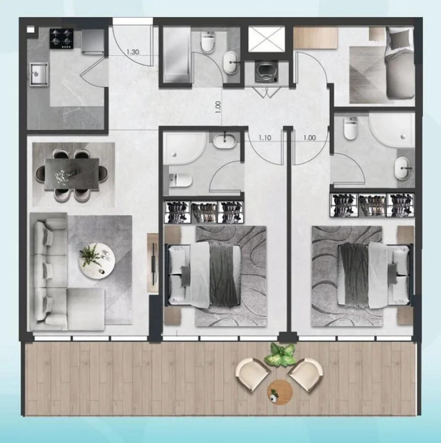 2 BR — 2 Bedroom TYPE A
