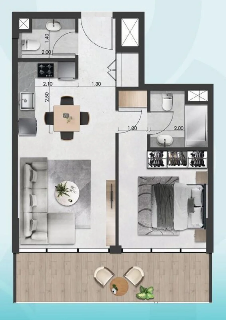 1 BR — 1 Bedroom TYPE A- 2