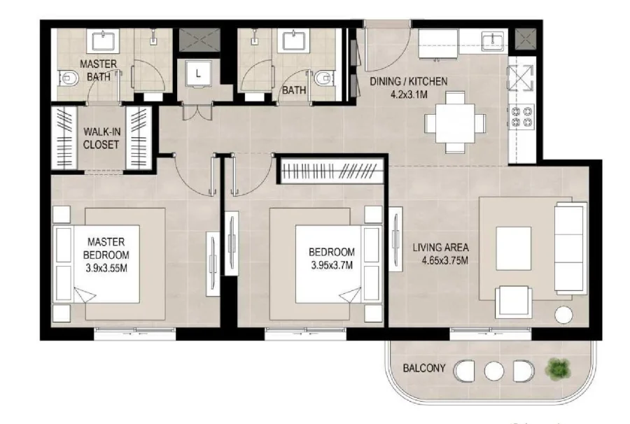 2 BR — 2 Bedroom Type C