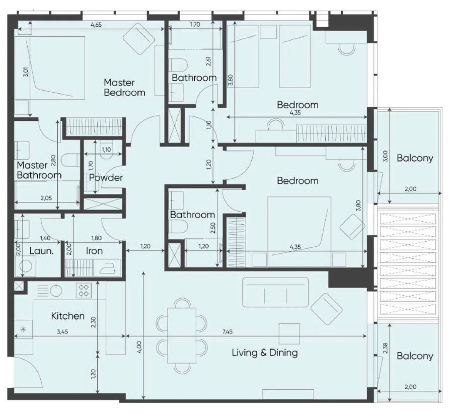 3 BR — 3 Bedroom Type 4