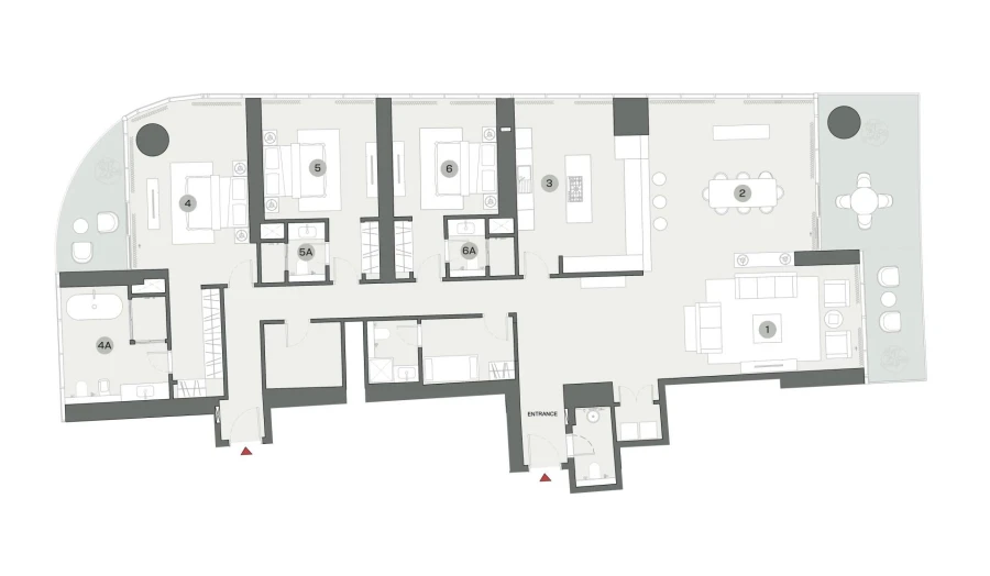 3 BR — 3 BEDROOM APARTMENT TYPE A (with powder room + maid room + balcony)