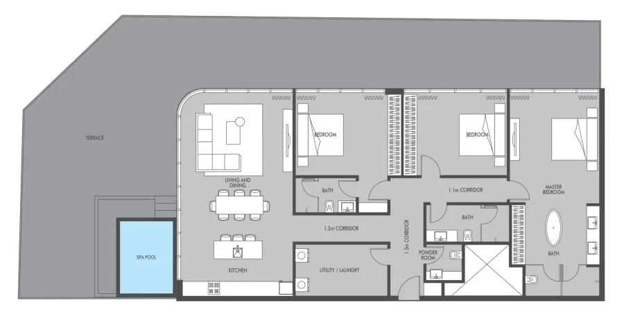 3 BR — 3 Bedroom Type 1