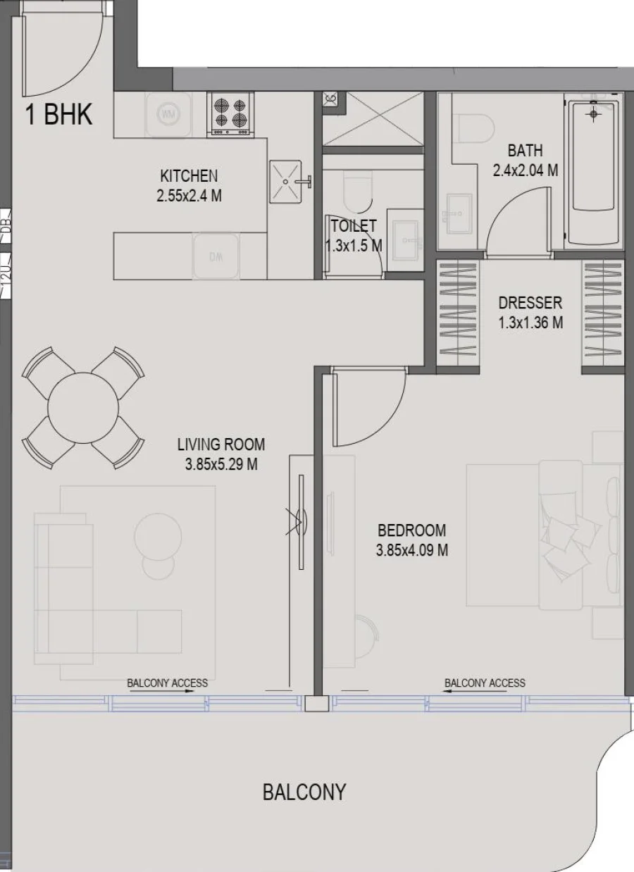 1 BR — 1 Bedroom Unit
