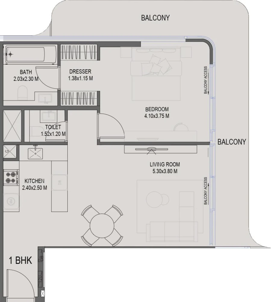 1 BR — 1 Bedroom Unit