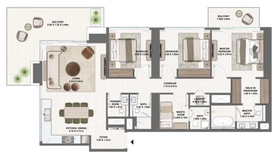 3 BR — 3 Bedroom Type 1