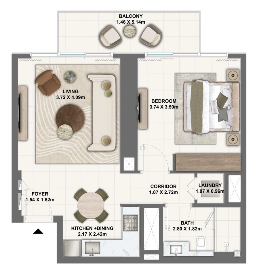 1 BR — 1 Bedroom Type 1A
