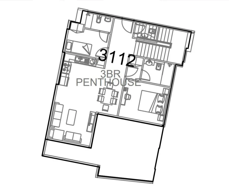 3 BR — 3 Bedroom Penthouse