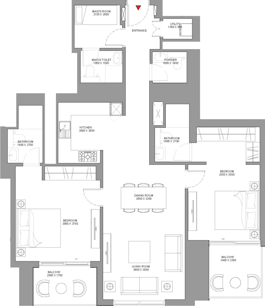 2 BR — 2 Bedroom Apartment Type E