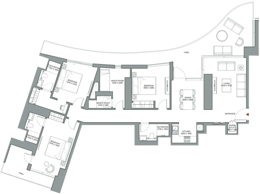 3 BR — 3 Bedroom Type A Variant 1