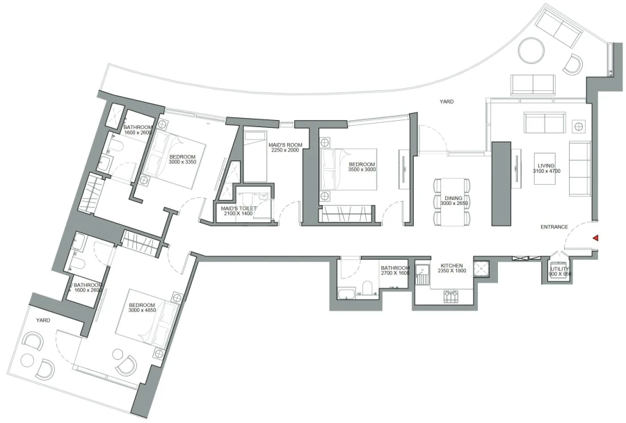 3 BR — 3 Bedroom Apartment Type A Variant 2