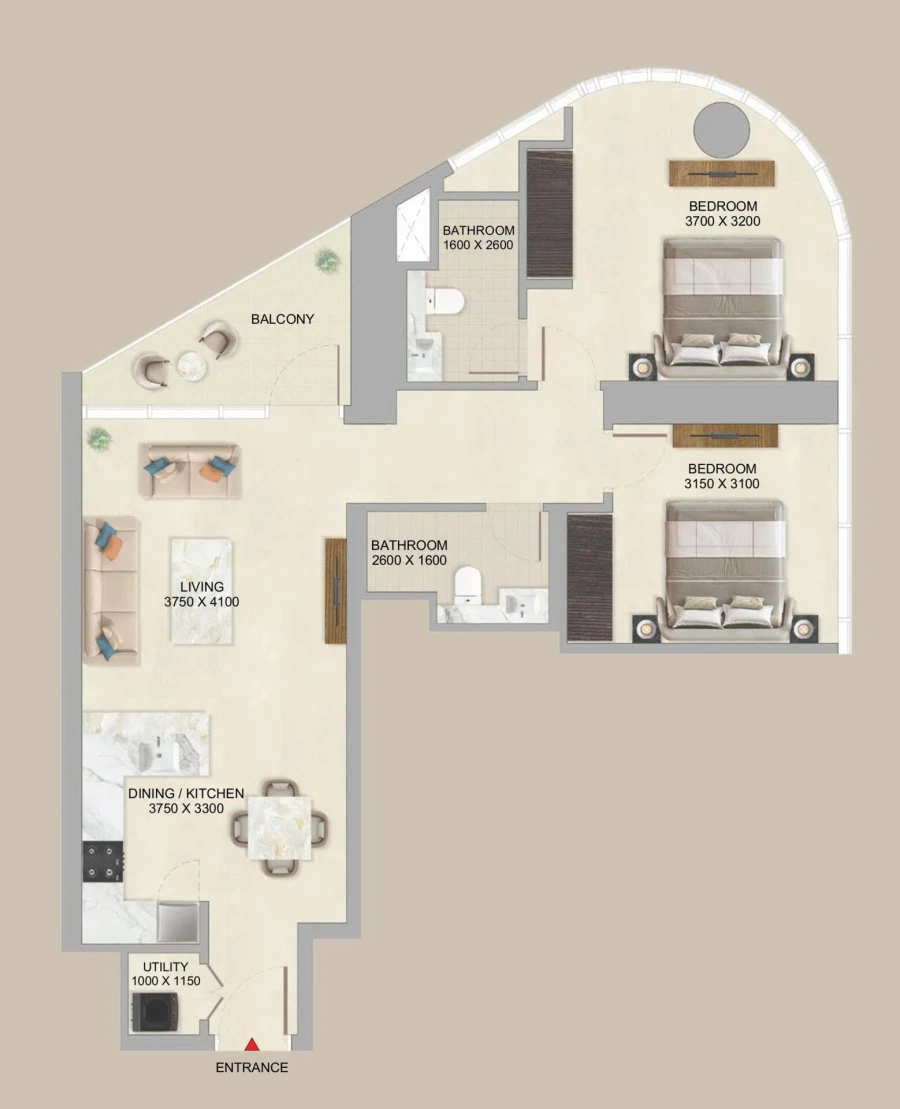 2 BR — 2 Bedroom Type A