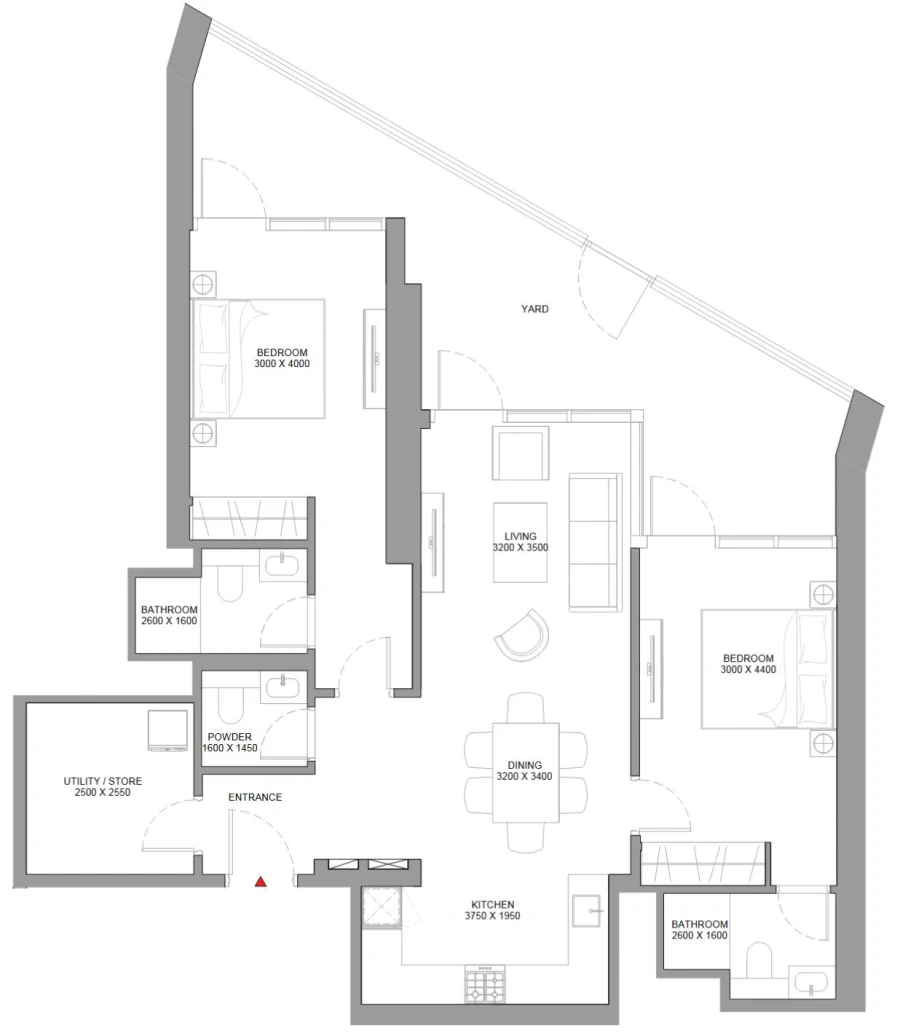 2 BR — 2 Bedroom Type C Variant 1