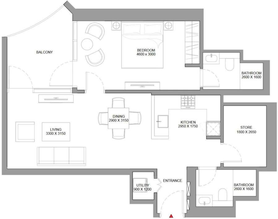 1 BR — 1.5 Bedroom Type A