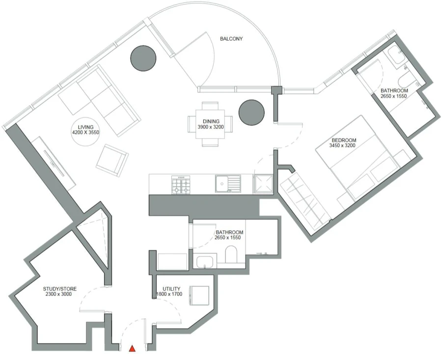 1 BR — 1.5 Bedroom Apartment Type U