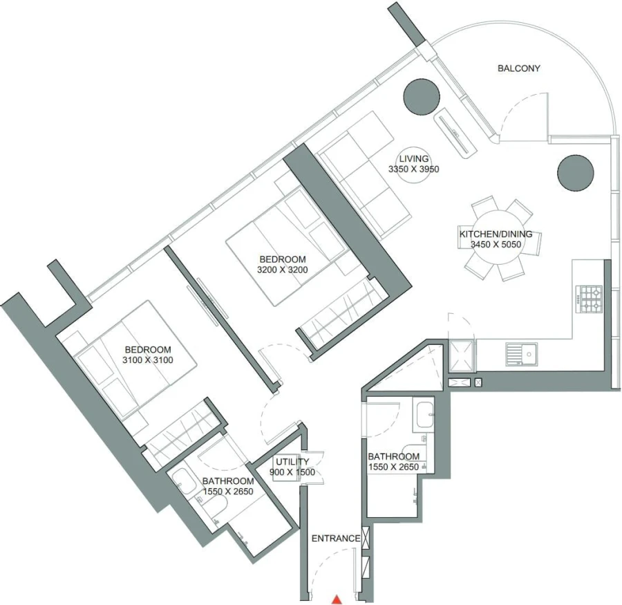 2 BR — 2 Bedroom Apartment Type A