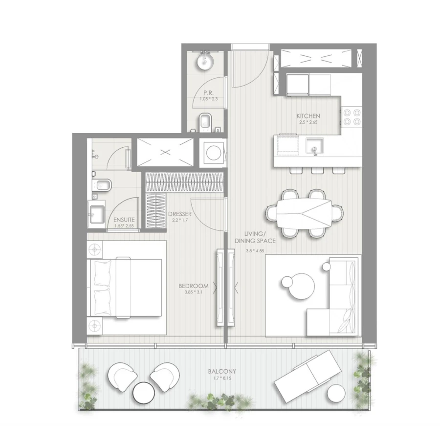 1 BR — 1 BED_TYPE 1-A