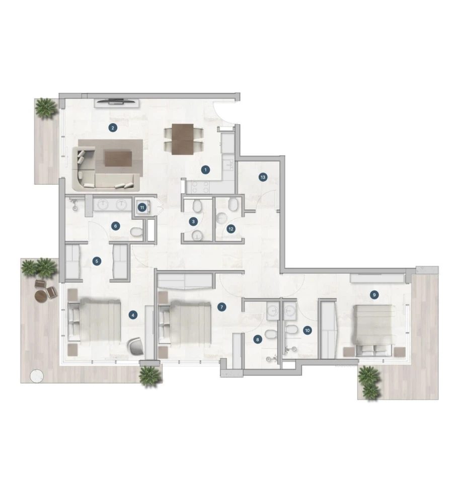 3 BR — 3 Bedroom Plus