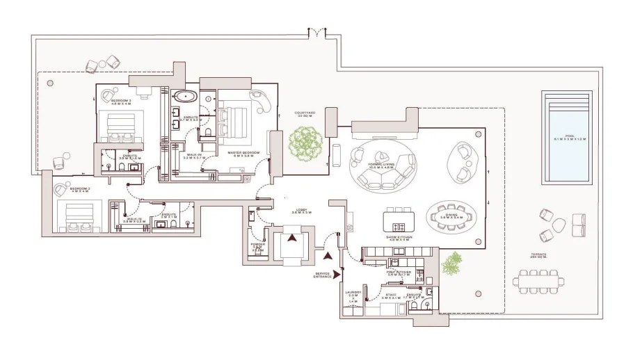 3 BR — 3 Bedroom Type C Garden Residence