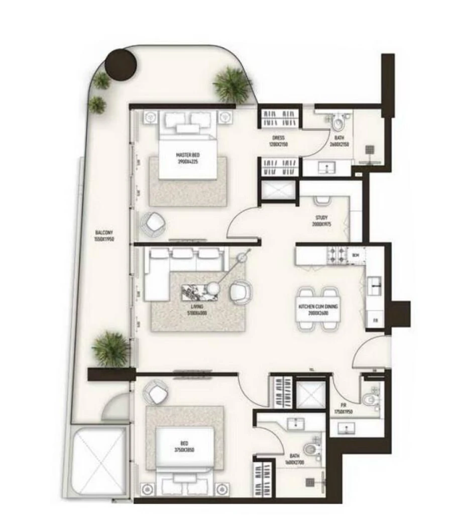 2 BR — 2 BEDROOM TYPE A