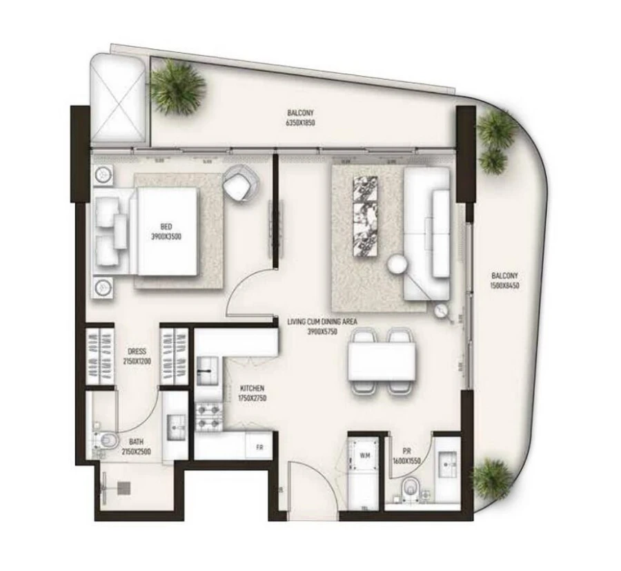 1 BR — 1 BEDROOM TYPE A