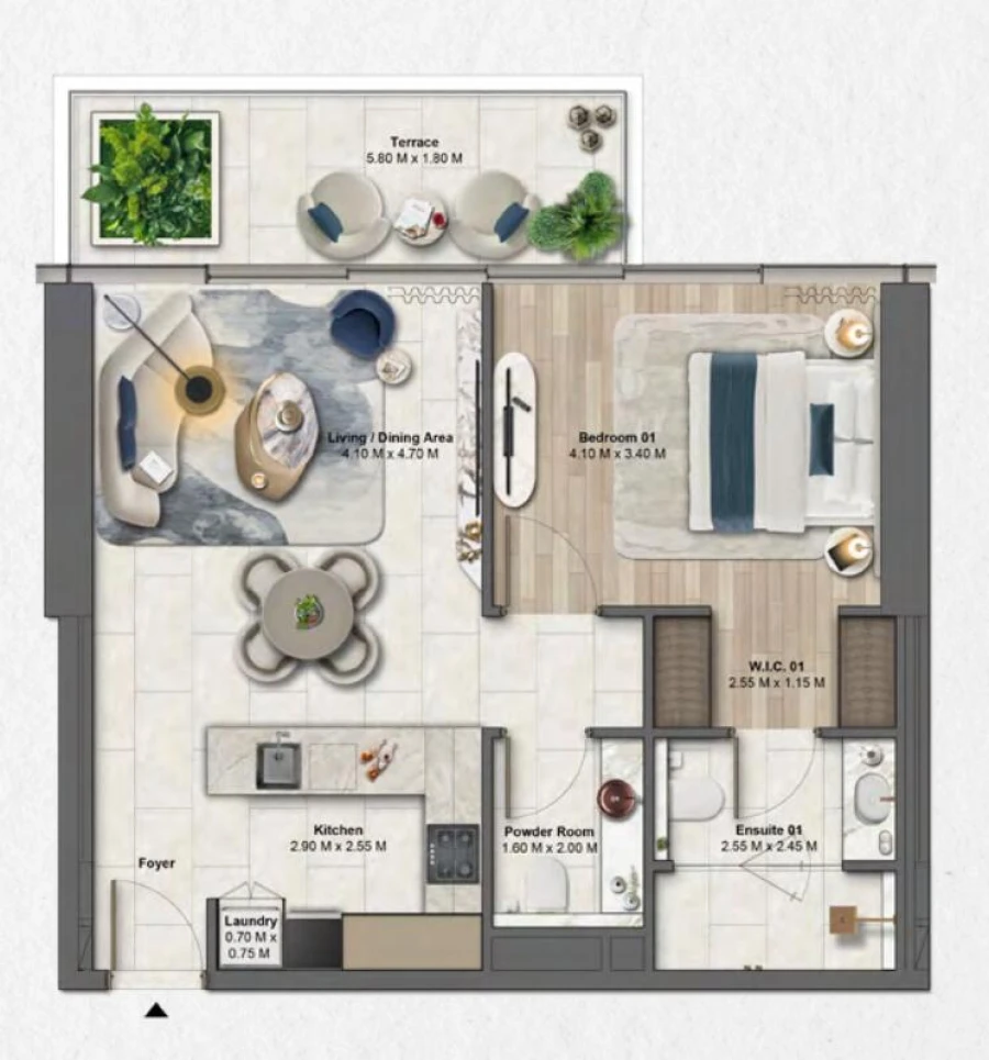 1 BR — 1 Bedroom Type B1