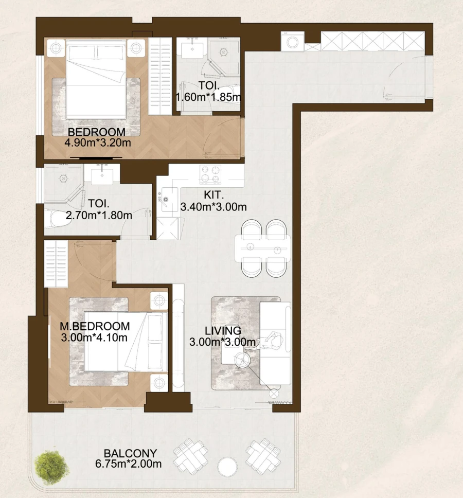 2 BR — 2 Bedroom Type A