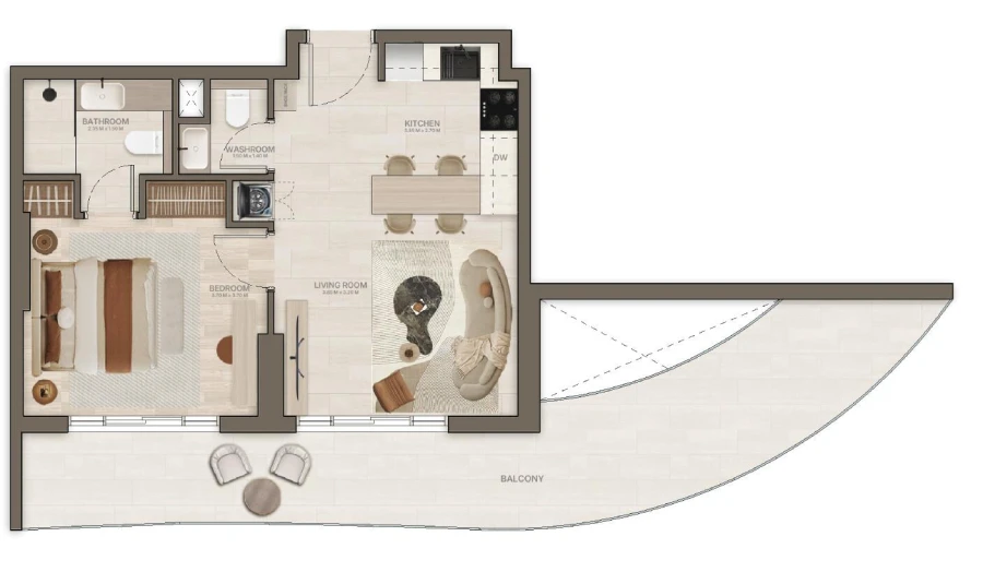 1 BR — 1 Bedroom Type A