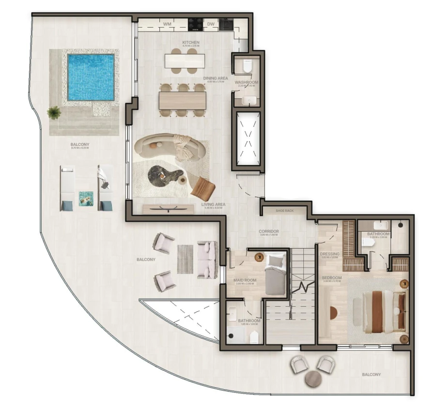 3 BR — 3 Bedroom Duplex Type A