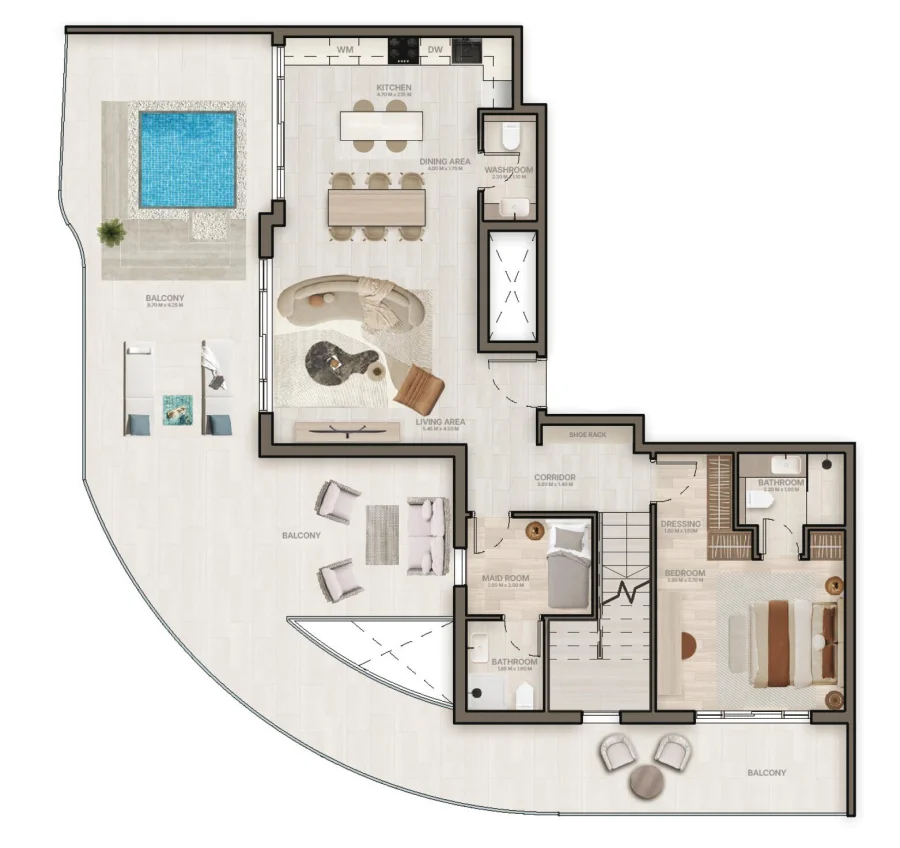 3 BR — 3 Bedroom Duplex Type A