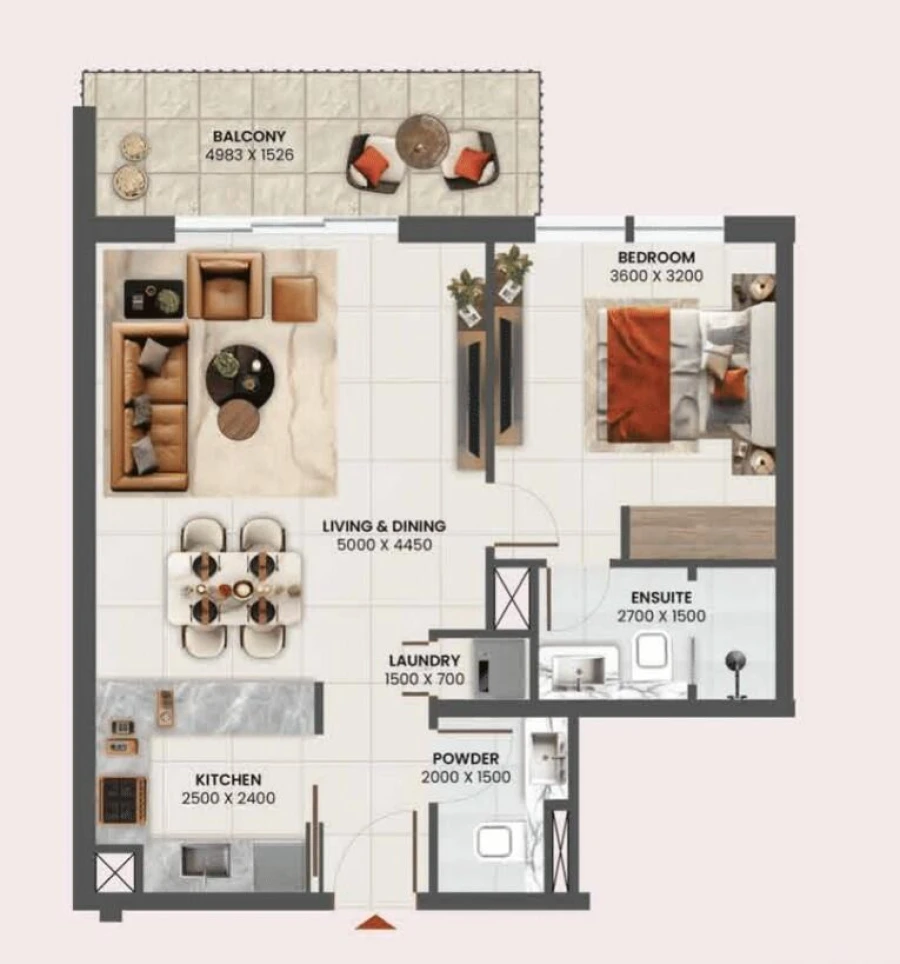 1 BR — 1 Bedroom Type 1