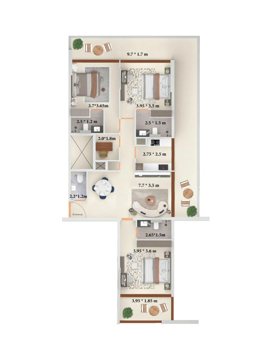 3 BR — 3.5 Bedroom