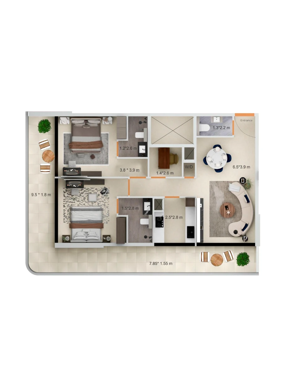 2 BR — 2.5 Bedroom