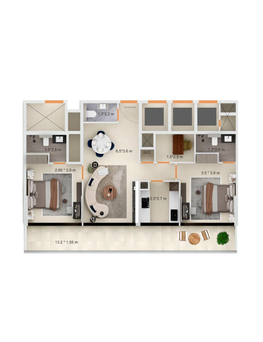 2 BR — 2.5 Bedroom