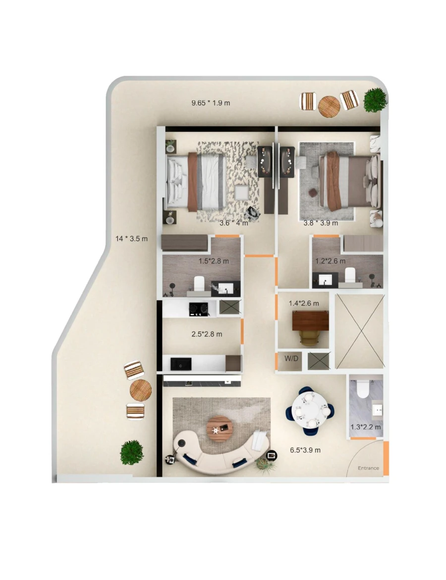 2 BR — 2.5 Bedroom