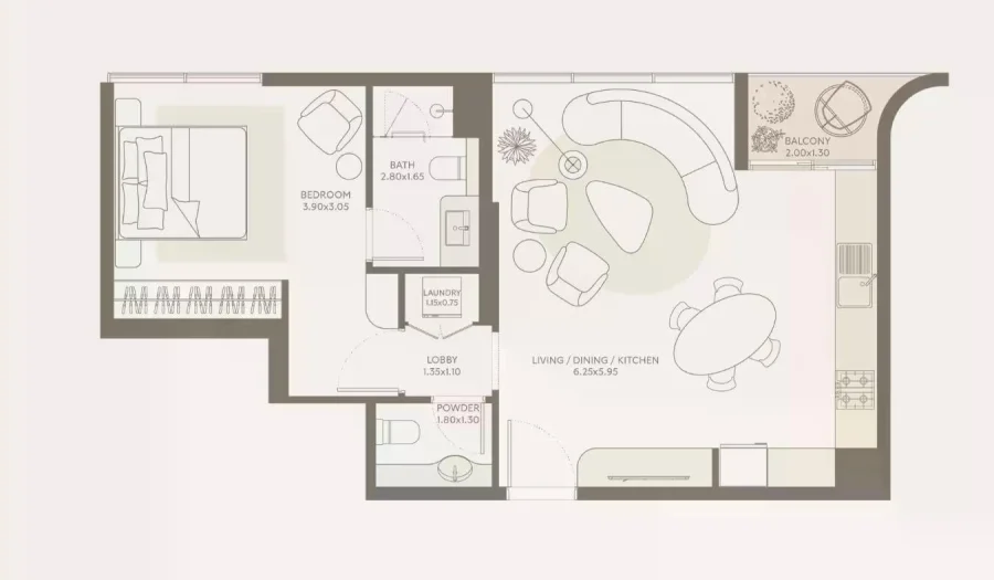 1 BR — 1 Bedroom Type C2