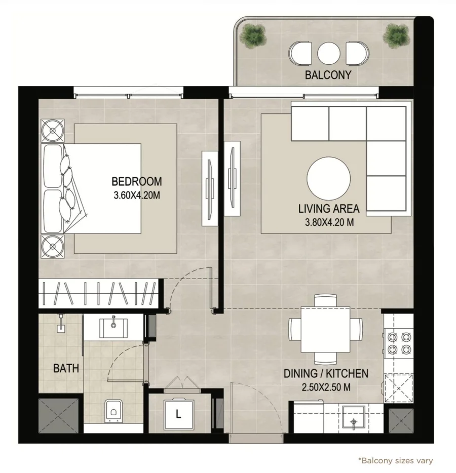 1 BR — 1 Bedroom | Type B1 (M)