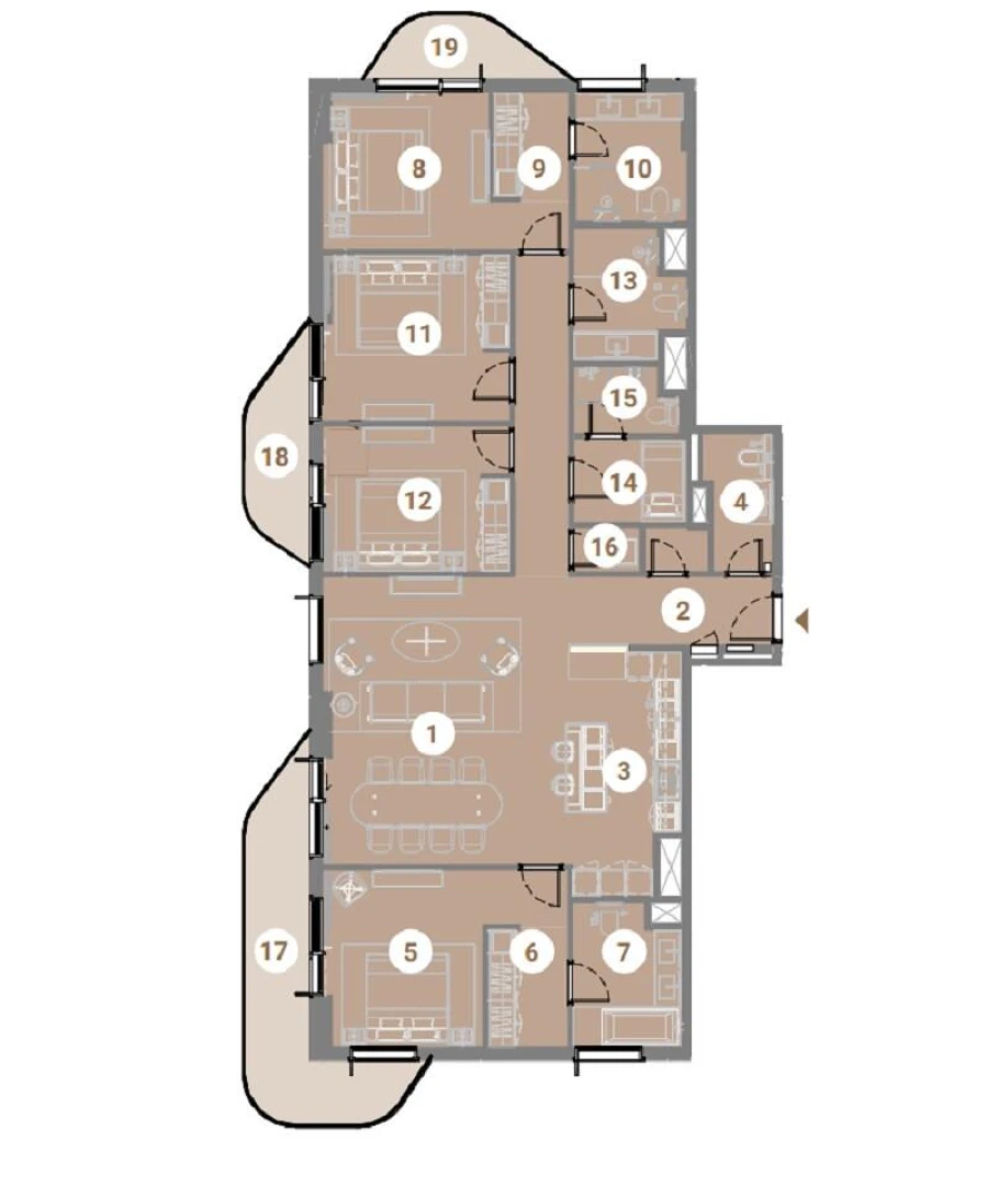 4 BR — 4 Bedroom Apartment - Type - 1