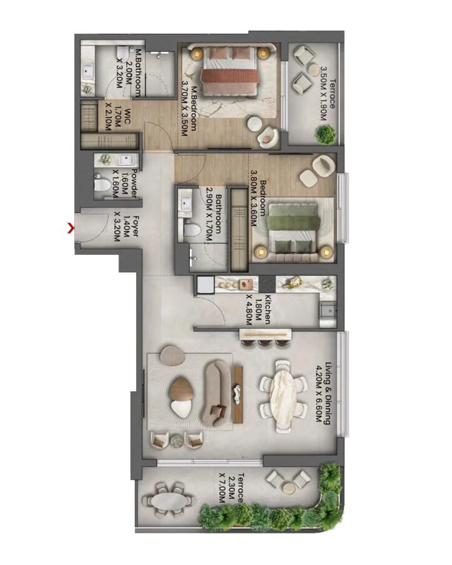 2 BR — 2 Bedroom Type A